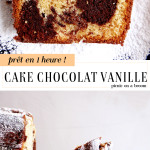 cake marbré vanille chocolat coupé en tranches