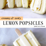 creamy lemon popsicles on baking parchment