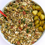 plate of green lentil salad