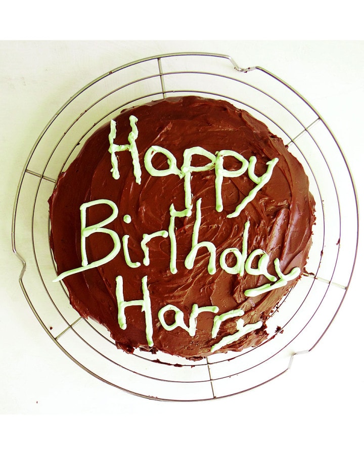 hagrid's birthday cake for harry on cooling rack