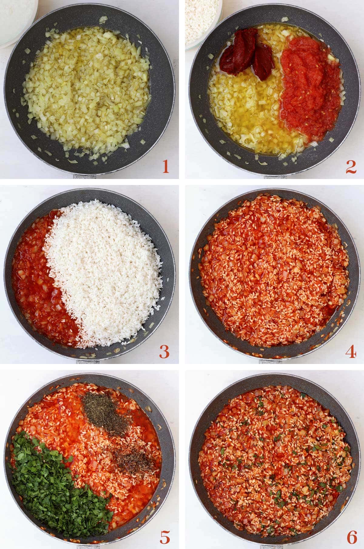 rice stuffing in pan