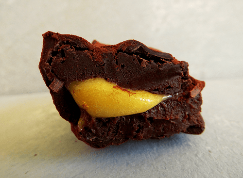 orange truffle cut in half