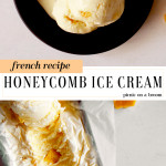 scoops of homemade honeycomb ice cream