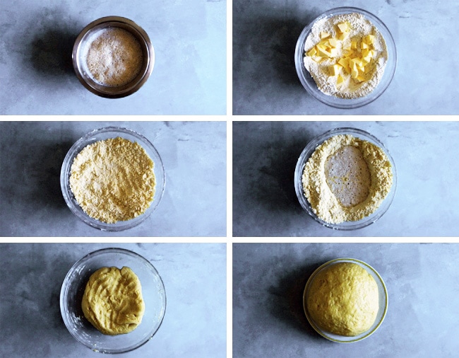 butter bread dough in mixing bowl