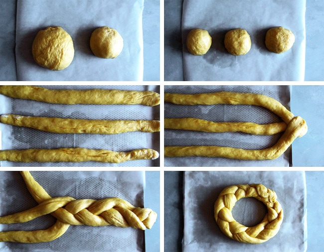 3-strand bair on baking parchment