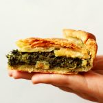 slice of spinach and cheese pie