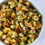 sauteed potatoes in serving bowl