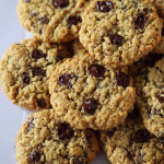 pile of peanut butter oatmeal chocolate chips cookies