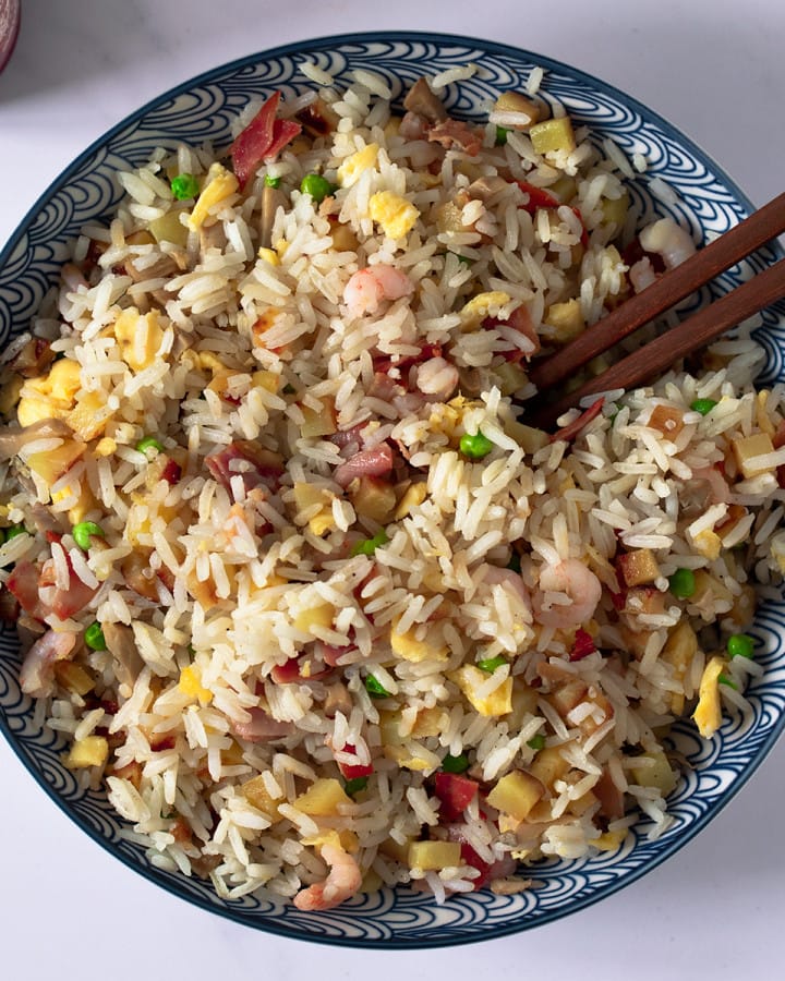fried rice with potatoes on plate