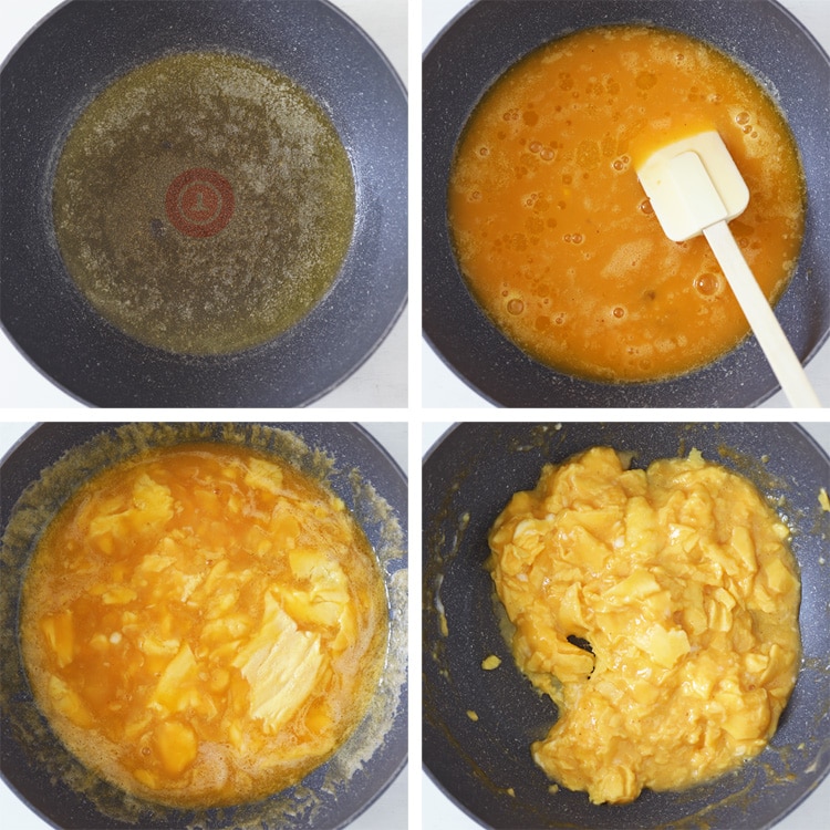egg cooking in pan