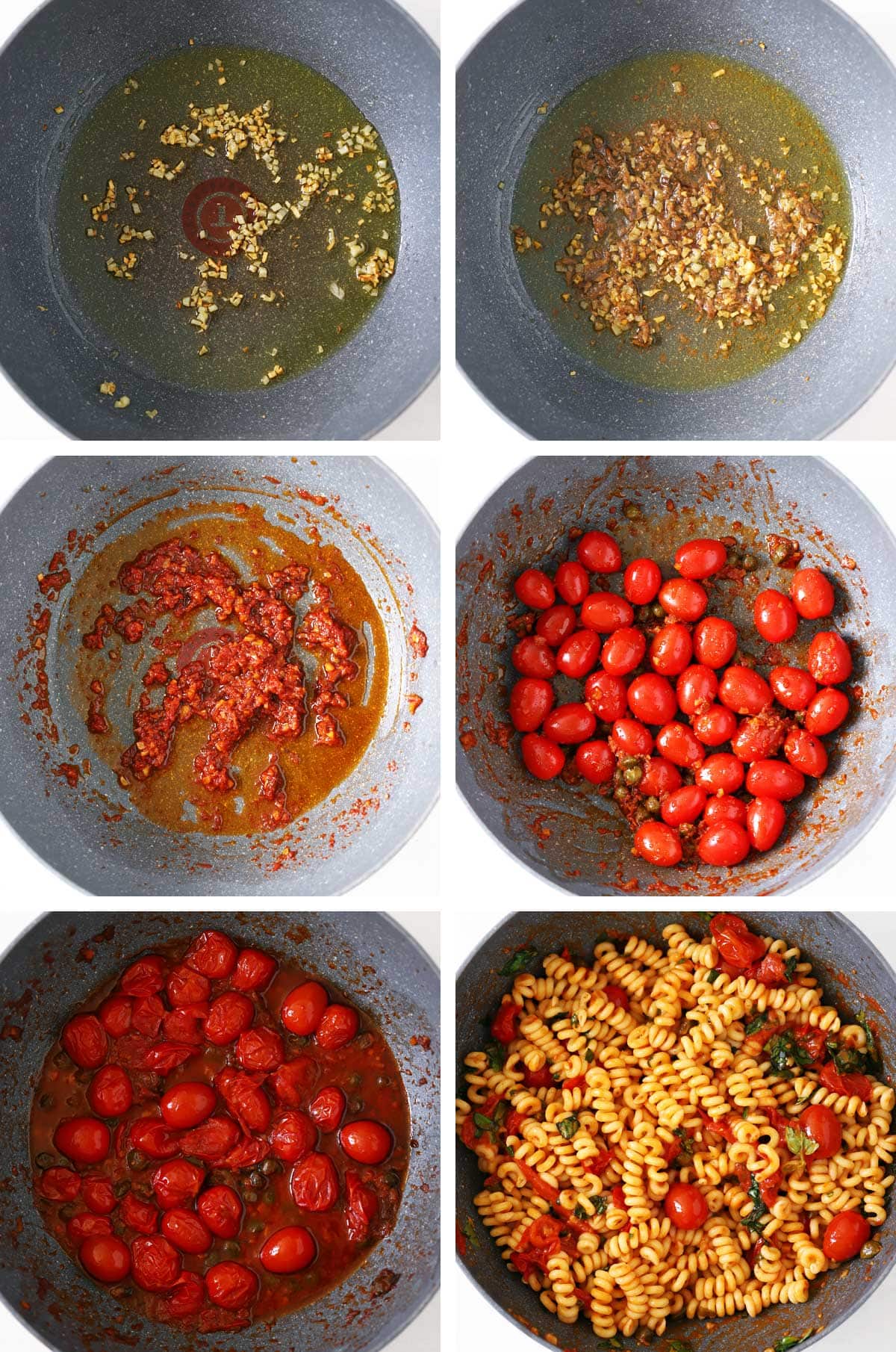 tomato sauce with cherry tomatoes in pan