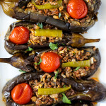 turkish stuffed eggplants on serving dish