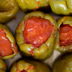 turkish stuffed peppers in pan