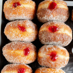 jam doughnuts on a tray