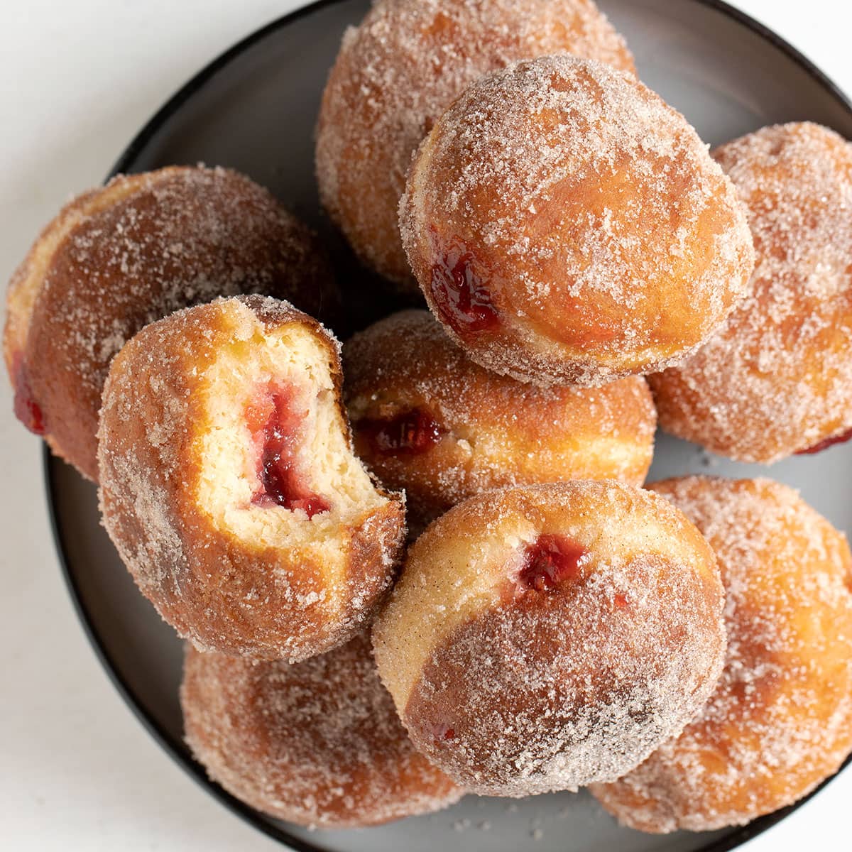 jam doughnuts on a plate