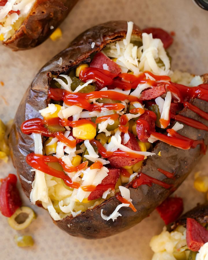 turkish baked potatoes with toppings