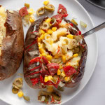 turkish baked potatoes on a plate
